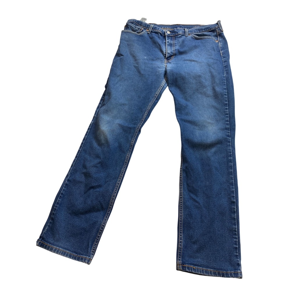 Levis 505 Regular Fit Straight Leg Jeans Mens 38x32 Medium Wash Blue Denim